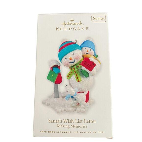 HALLMARK 2010 MAKING MEMORIES SANTA'S WISH LIST LETTER # 3 SERIES ORNAMENT - Picture 1 of 3